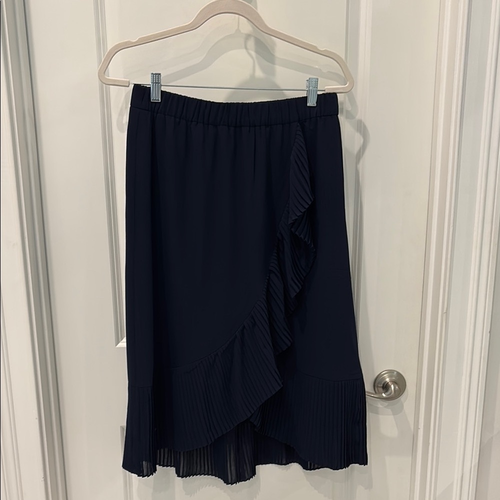 J. Crew Blue Knee-length Asymmetrical Wrap Skirt